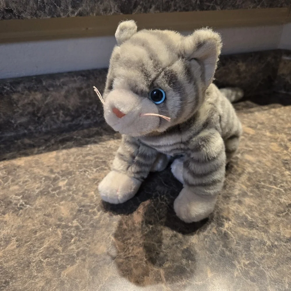 Ty Beanie Buddies Collection‎ Vintage Striped Cat Grey Beige 12